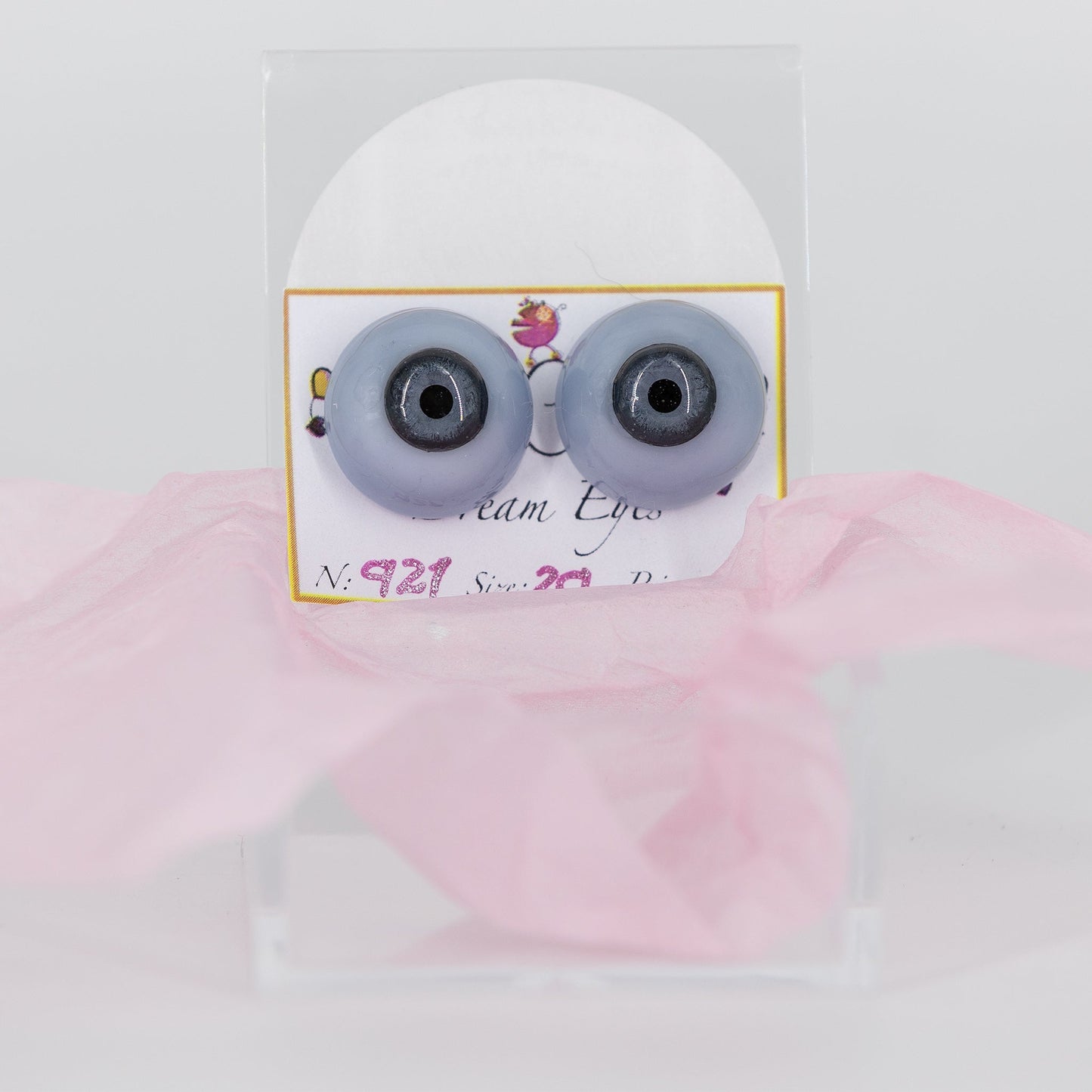 20mm Soft Grey Carola Carolls Resin Eyes - #921 - Create A Little Magic (Pty) Ltd