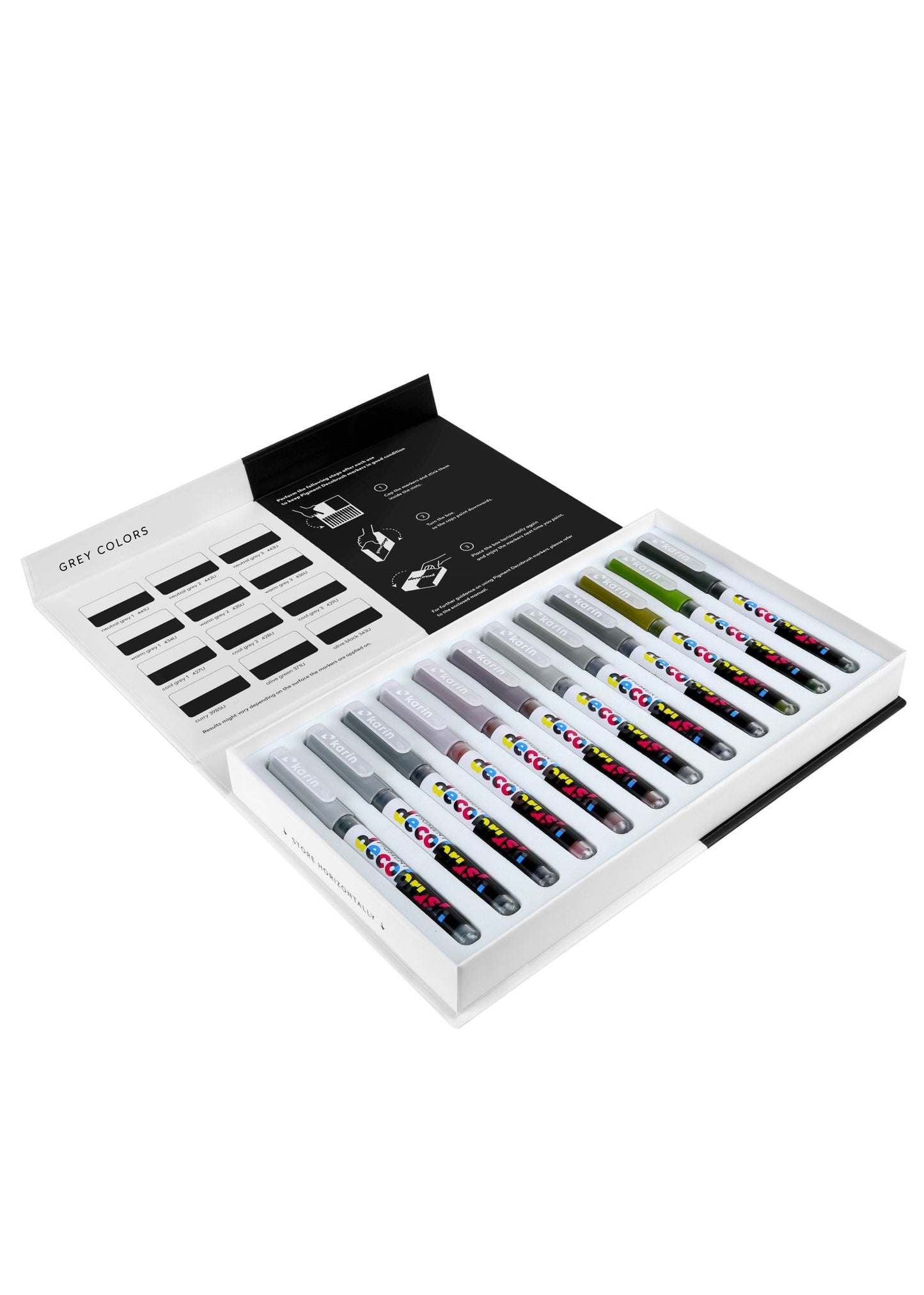 Karin DecoBrush Grey Colours Collection - 12 pc Set - Create A Little Magic (Pty) Ltd