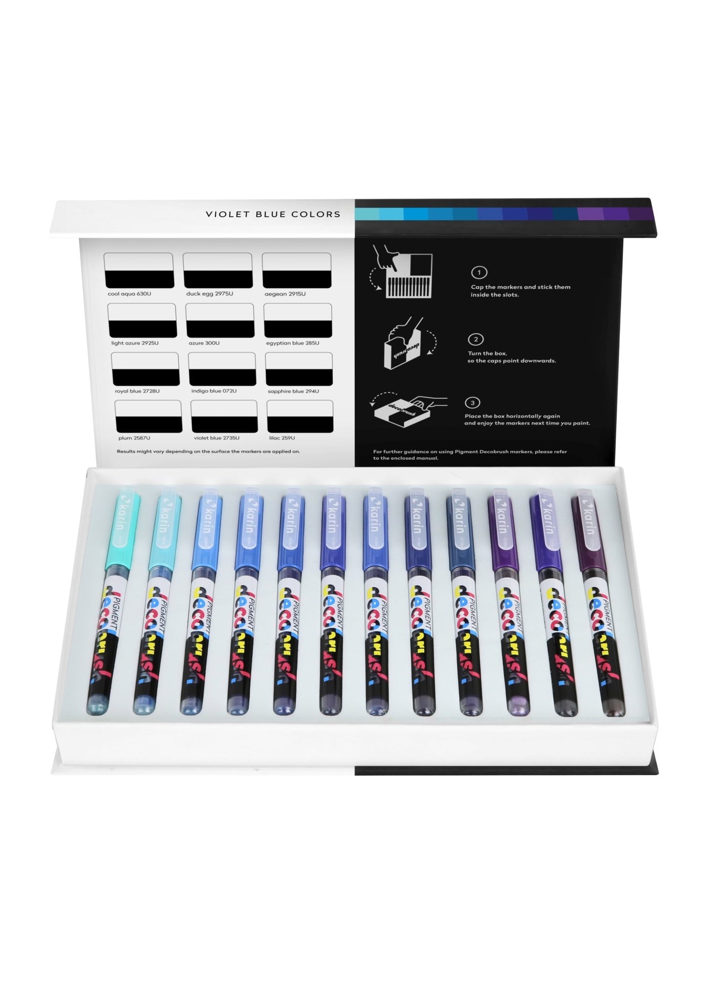 Karin DecoBrush Violet-Blue Colours Collection - 12 pc Set - Create A Little Magic (Pty) Ltd