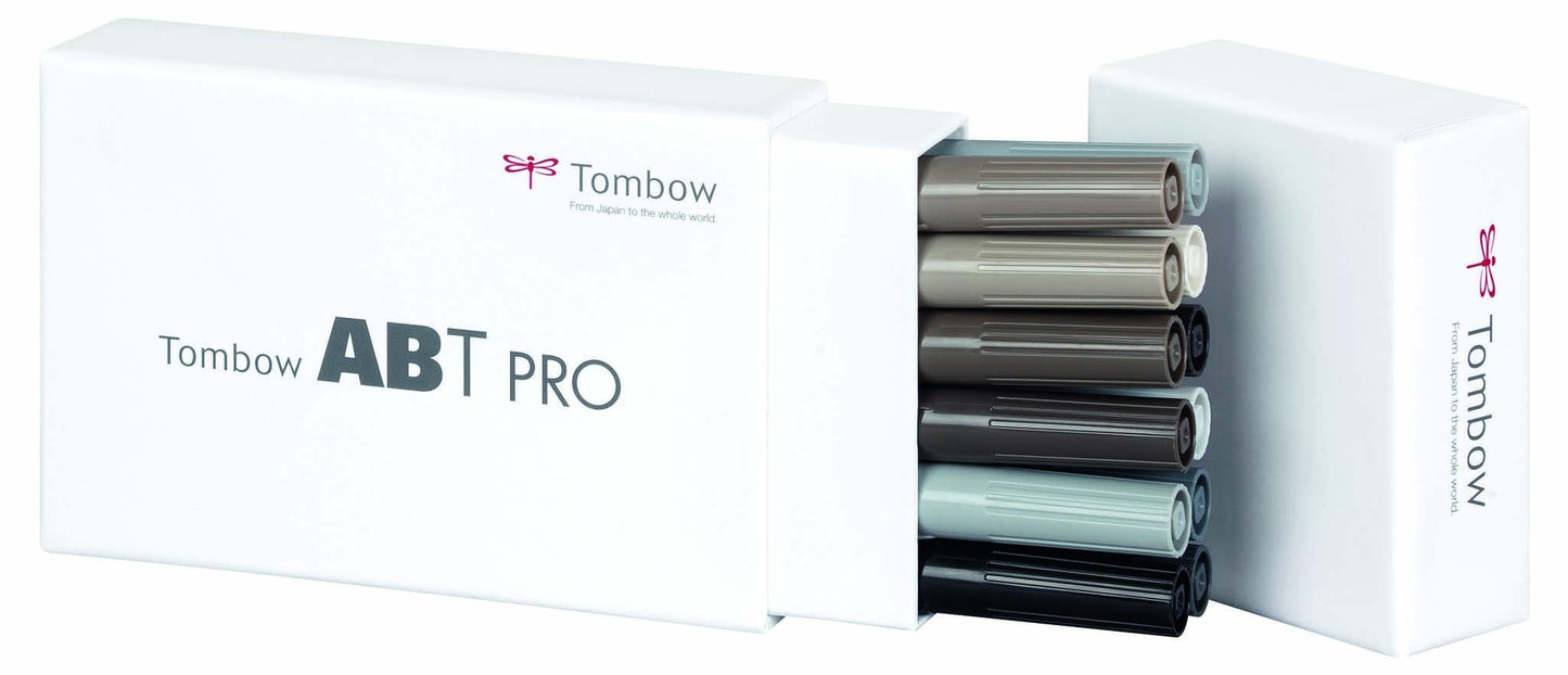 Tombow ABT PRO Alcohol-Based Marker Set - Grey Colours - 12 pcs - Create A Little Magic (Pty) Ltd