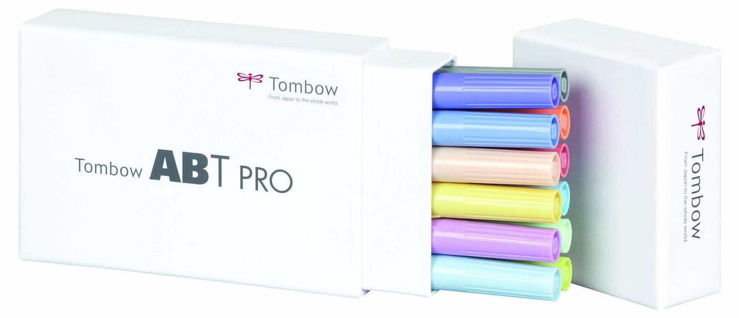 Tombow ABT PRO Alcohol-Based Marker Set - Pastel Colours - 12 pcs - Create A Little Magic (Pty) Ltd