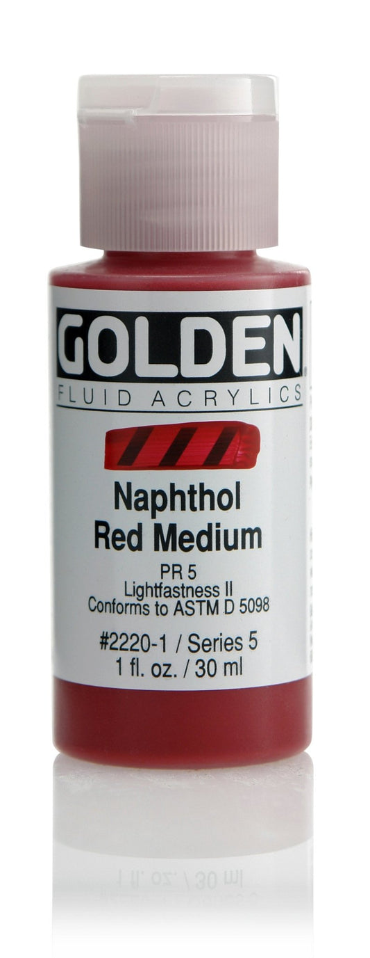 Golden Fluid Acrylics - Naphthol Red Medium - 30ml - Create A Little Magic (Pty) Ltd