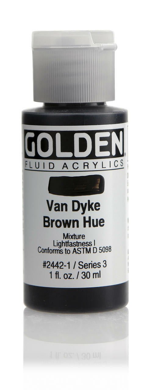 Golden Fluid Acrylics - Van Dyke Brown Hue - 30ml - Create A Little Magic (Pty) Ltd