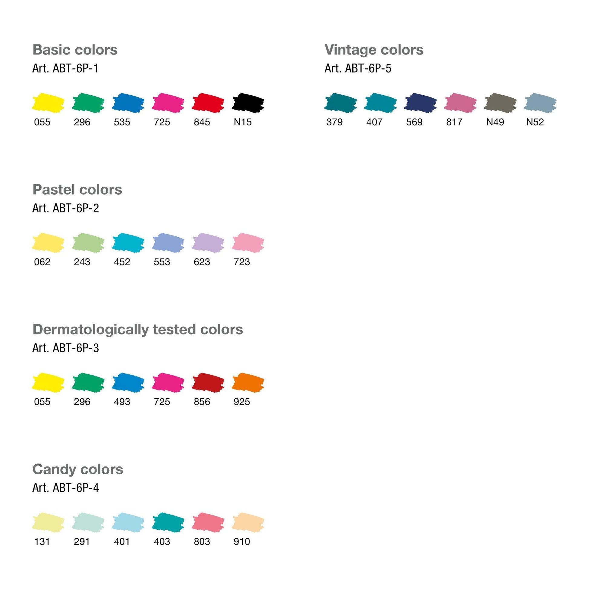 Tombow ABT Dual Brush Pens - Candy Colours - 6-pack - Create A Little Magic (Pty) Ltd