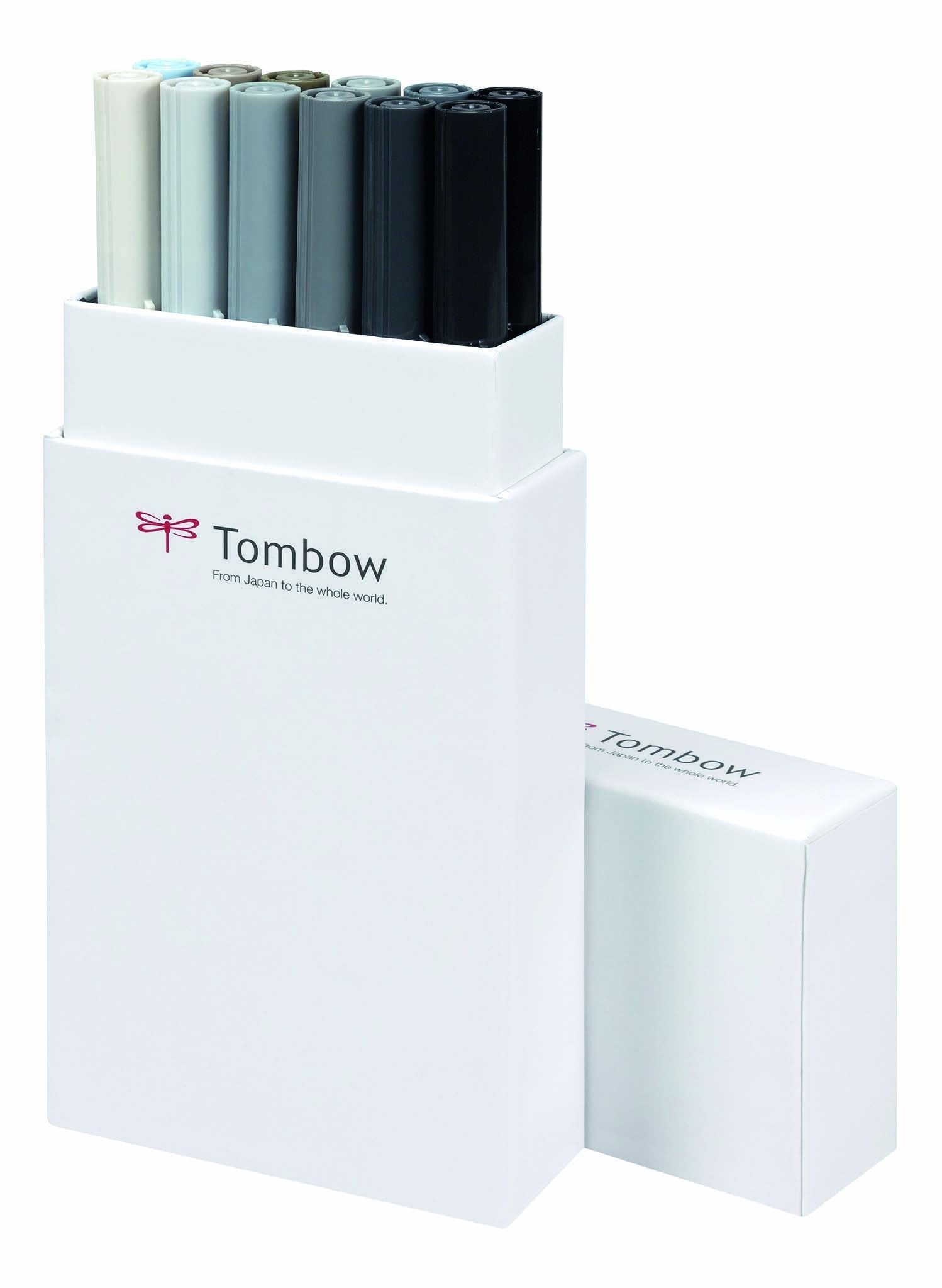 Tombow ABT Dual Brush Pens - Grey Colours - 12-pack - Create A Little Magic (Pty) Ltd