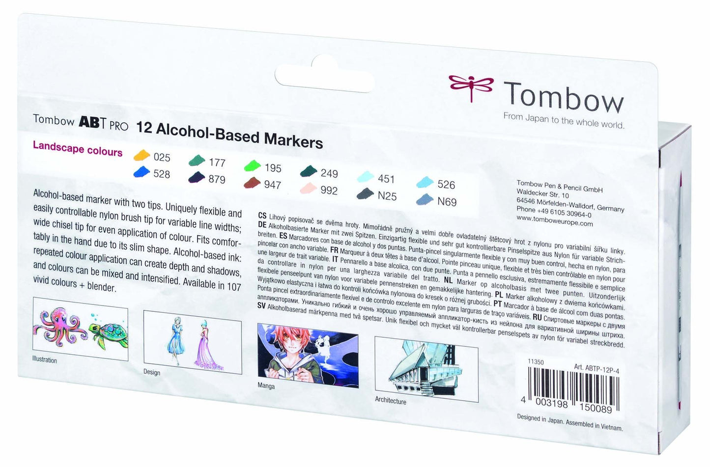 Tombow ABT PRO Alcohol-Based Marker Set - Landscape Colours - 12 pcs - Create A Little Magic (Pty) Ltd