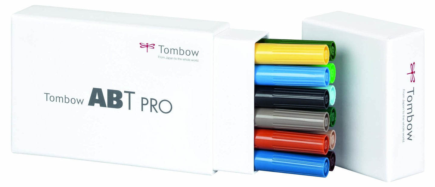 Tombow ABT PRO Alcohol-Based Marker Set - Landscape Colours - 12 pcs - Create A Little Magic (Pty) Ltd