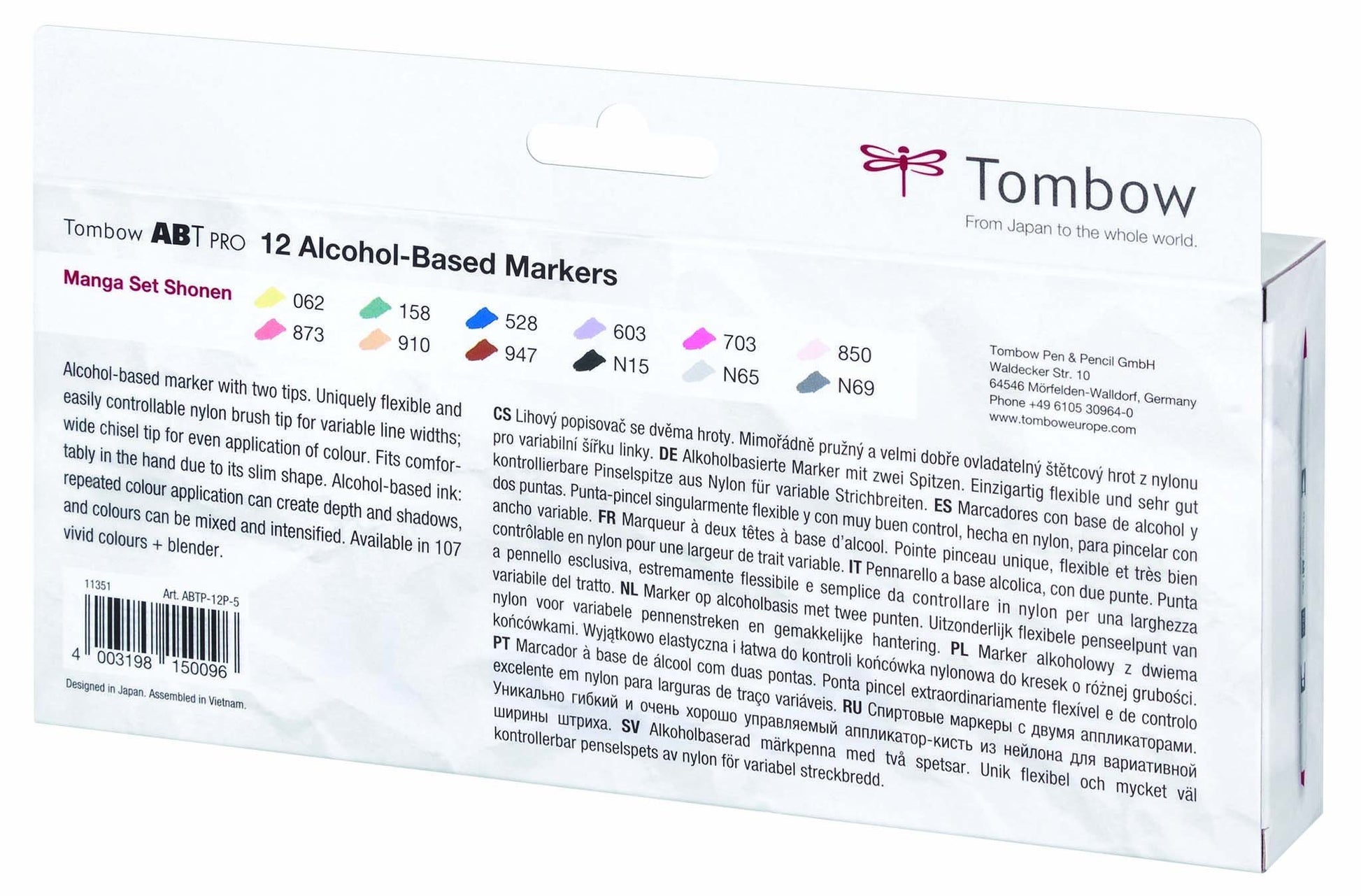 Tombow ABT PRO Alcohol-Based Marker Set - Manga - Shonen - 12 pcs - Create A Little Magic (Pty) Ltd