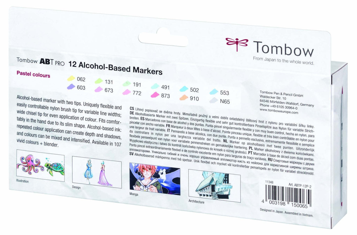 Tombow ABT PRO Alcohol-Based Marker Set - Pastel Colours - 12 pcs - Create A Little Magic (Pty) Ltd