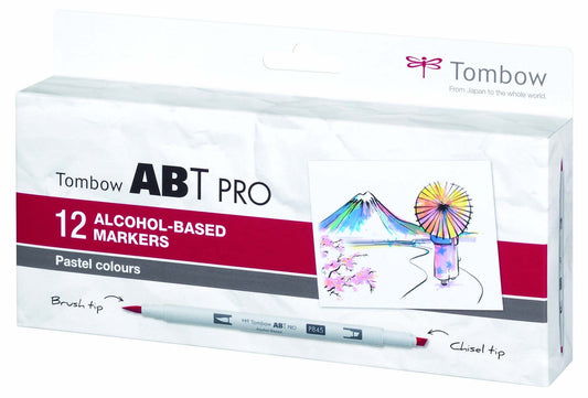 Tombow ABT PRO Alcohol-Based Marker Set - Pastel Colours - 12 pcs - Create A Little Magic (Pty) Ltd