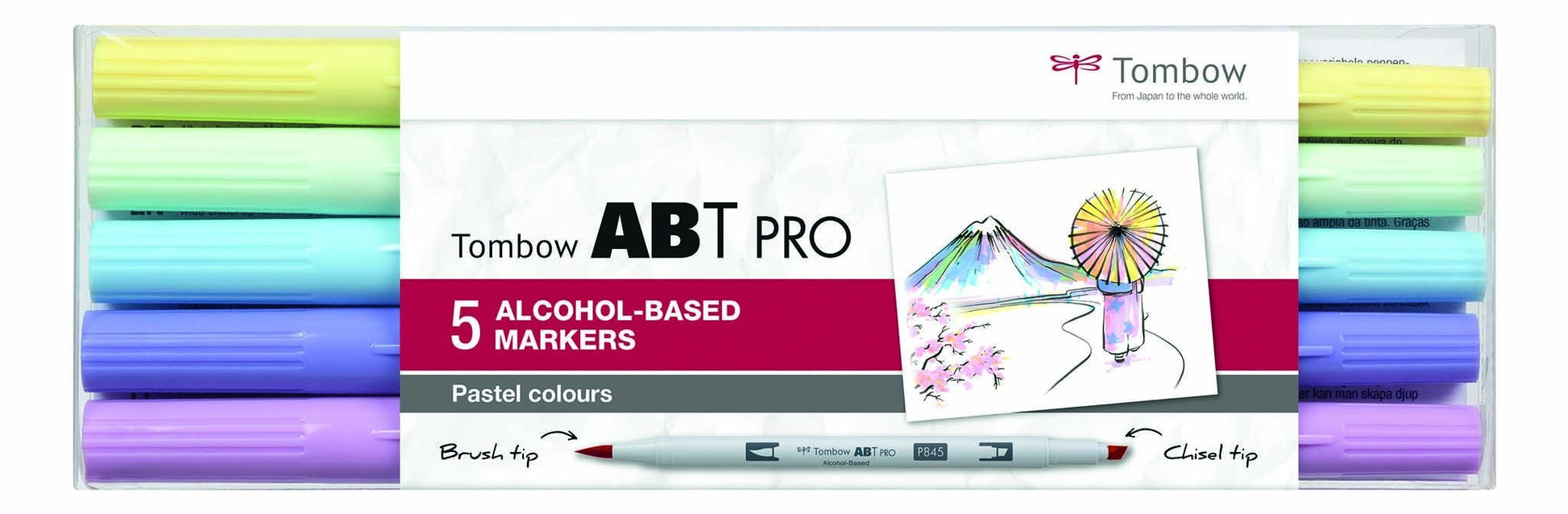 Tombow ABT PRO Alcohol-Based Marker Set - Pastel Colours - 5pcs - Create A Little Magic (Pty) Ltd